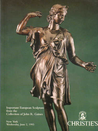 Catalogo di Asta Christie's. New York - Important European Sculpture from the collection of John R. Gaines. 2 giugno 1993