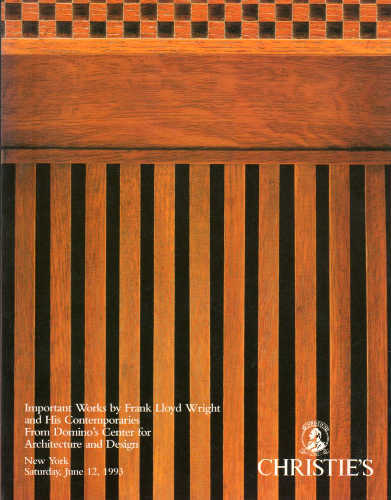 Christie's. New York - Important Works by Frank Lloyd Wright and his contemporaries From Domino's Center for Architecture and Design. 12 giugno 1993