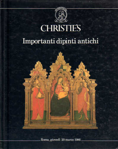 Catalogo di Asta Christie's. Roma - Importanti dipinti antichi. 20 marzo 1986