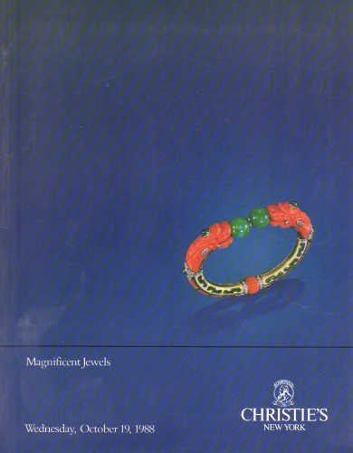 Catalogo di Asta Christie's. New York - Magnificient Jewels. 19 ottobre 1988 Catalogo di Asta Christie's. New York - Magnificient Jewels. 19 ottobre 1988