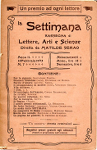 LA SETTIMANA. Rassegna di Lettere, Arti e Scienze diretta da Matilde Serao