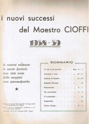 i nuovi successi del maestro cioffi 1958 1959 i nuovi successi del maestro cioffi 1958 1959