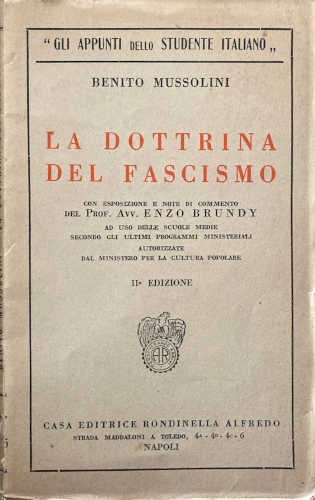 LA DOTTRINA DEL FASCISMO - Benito Mussolini