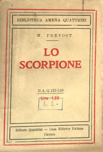 LO SCORPIONE - Marcel Prévost LO SCORPIONE - Marcel Prévost