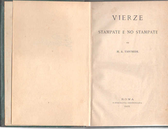 VIERZE STAMPATE E NO - Michelangelo A. Tancredi VIERZE STAMPATE E NO - Michelangelo A. Tancredi