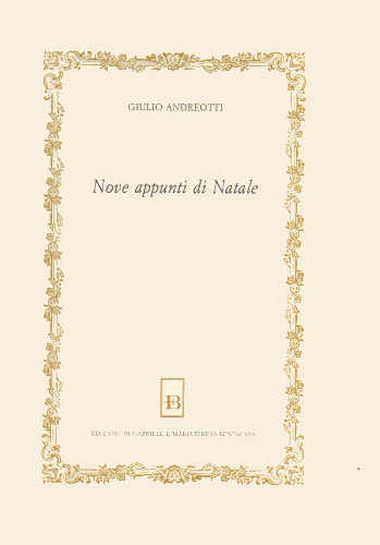 NOVE APPUNTI DI NATALE - Giulio Andreotti libro NOVE APPUNTI DI NATALE - Giulio Andreotti