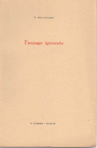 FANZAGO IGNORATO - Ulisse Prota Giurleo FANZAGO IGNORATO - Ulisse Prota Giurleo