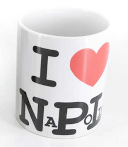 TAZZA IN CERAMICA "I LOVE NAPOLI". Artigianato Napoletano